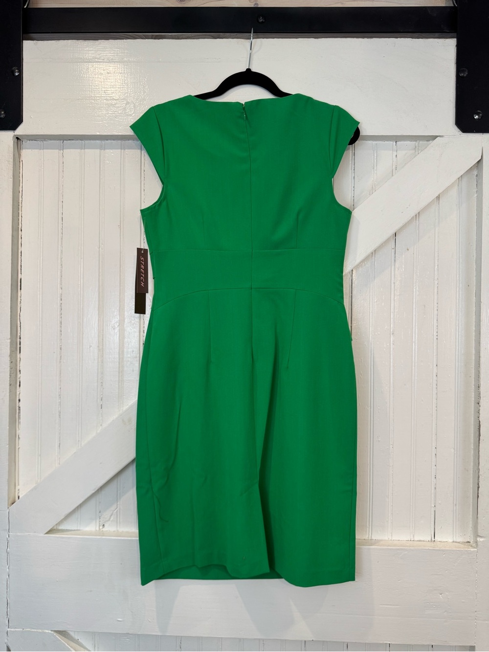 Voir Voir Emerald Green Cap-Sleeve Midi Sheath Dress - Picture 3 of 10